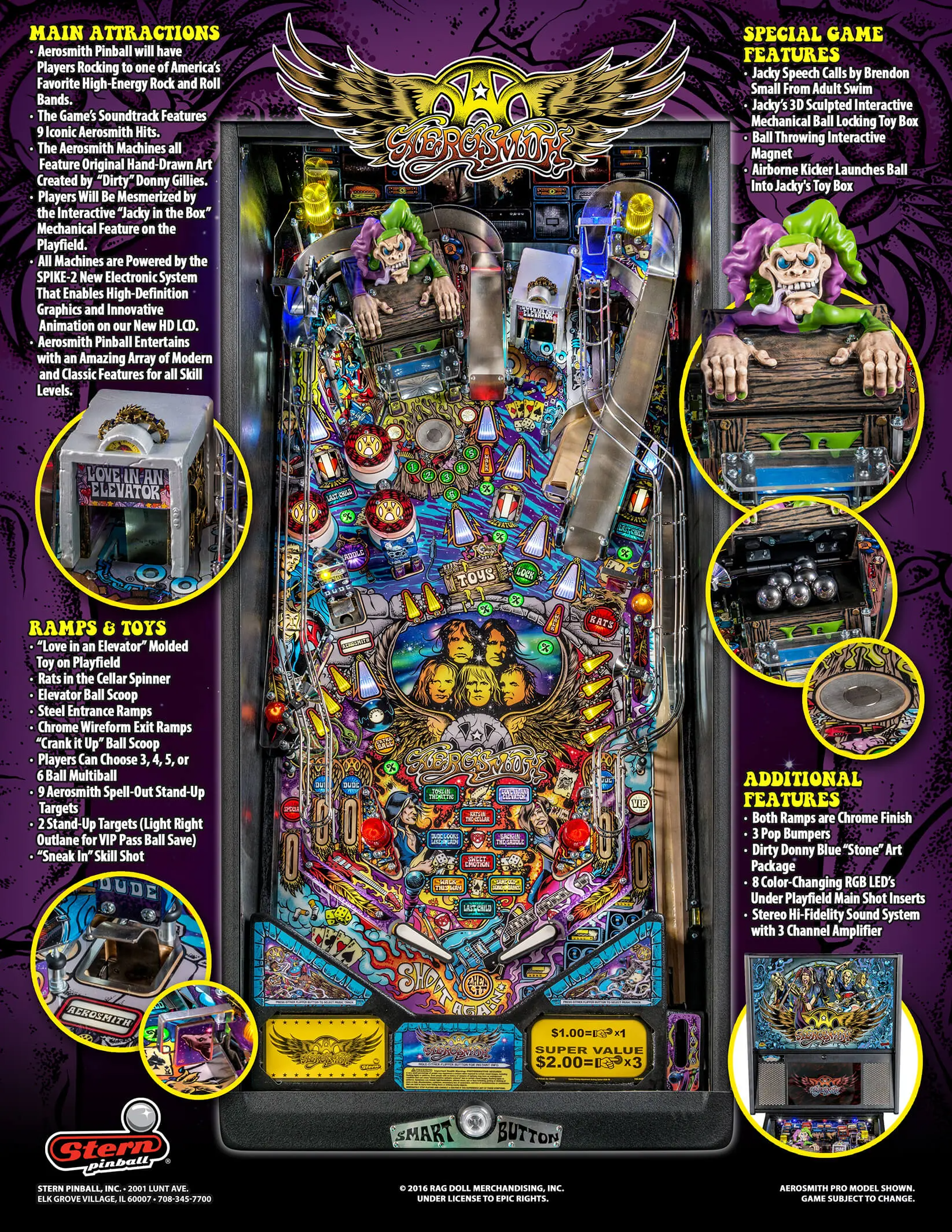 Aerosmith Pro Pinball Machine