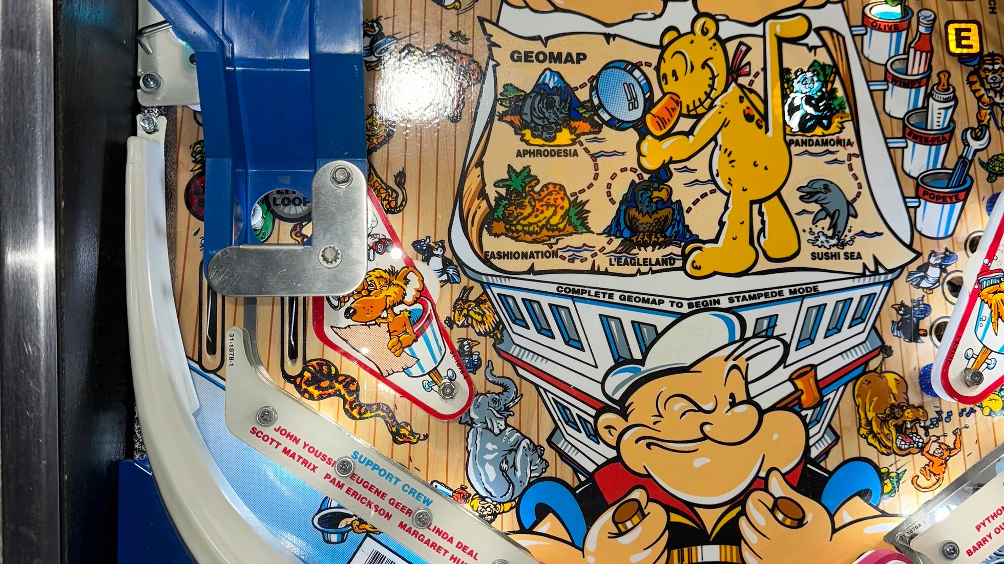 Popeye Saves the Earth pinball machine by Bally 1994 - Image 11