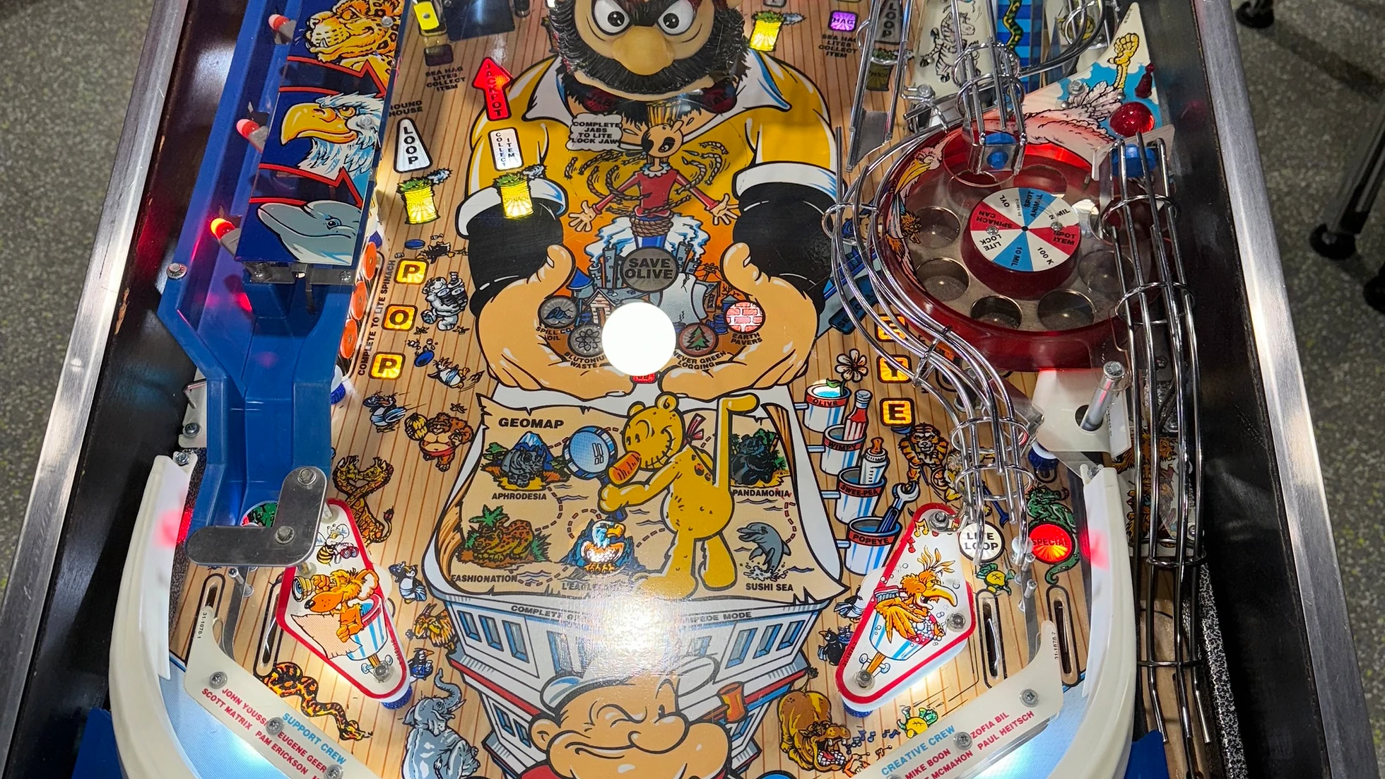 Popeye Saves the Earth pinball machine by Bally 1994 - Image 8
